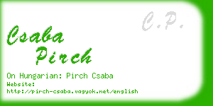 csaba pirch business card